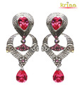 Kriaa Designer Pink & Silver Earrings