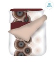 Zyne Voyart Brown Ethnic Design Double Bed Sheet Set