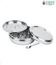 Varun Stainless Steel Big Spice Container With Lid &Plate