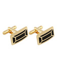 Vendee Fashions Black & Golden Cufflinks