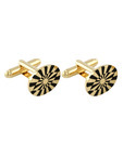 Vendee Fashions Gorgeous Black Round Cufflinks