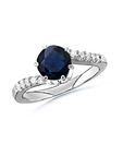 AG Ornate Blue Stone & Diamond Ring