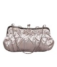 Bolso Greyish Silver Stone Work Clutch