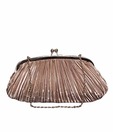 Bolso Glossy Light Peach Pleated Clutch
