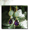 Designer Silver Inc. Aquamarine & Amethyst Earrings