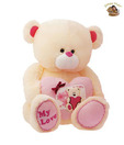 Dimpy Teddy Bear With Heart & Motif-Medium-38 cm