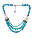 Embellish Blue Bead Multiple Row Necklace