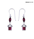 Indian Silver Tourmaline & Silver Earrings