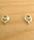 Designer Silver Citrine Studded Sterling Silver Earrings