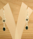 Designer Silver Iolite Studded Sterling Silver Earrings