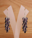 Designer Silver Clustered Amethyst Hanging Earrings