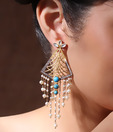 Iris Jewels Suave Blue & White Earrings