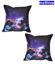 Mesleep Bike & Car Digitally Printed Two Cushion Covers