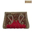 Moksh Red Stony Paisley Clutch