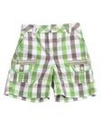 Nauti Nati Serene Green-Grey Checkered Shorts For Kids