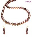 Nisa Pearls Black Pearls Necklace Set