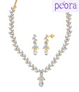 Peora Trendy Leaf Inspired Necklace Set