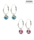 Revlis Combo of Two Crystal Ball Silver Earrings