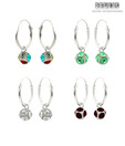Revlis Super Combo of Four Classy Crystal Ball Silver Earrings