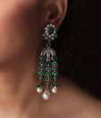 Spyra Green Crystal Earrings