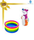 Three 6 Intex Combo Hit Me Bop Bag & Baby Pool