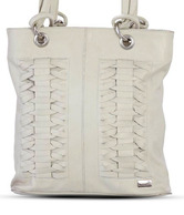 Butterflies Off-White Criss-Cross Cut Work Handbag