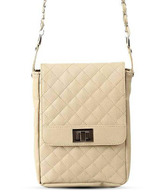 Butterflies Pretty Cream Quilted Sling Bag