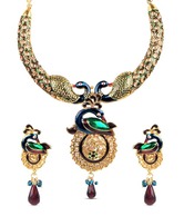 Adhira Pristine Peacock Pattern Necklace Set