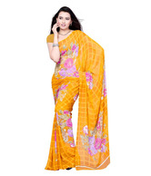 FNF Yellow Printed Saree