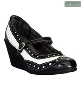 Catwalk Black & White Wedge Heel Ballerina