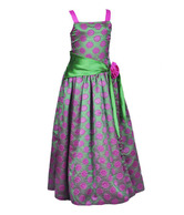 Kilkari Dark Pink & Green Long Dress For Kids