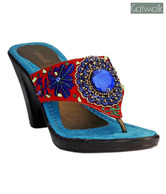 Catwalk Dark Blue Slip-on Wedge Heels