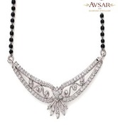 Avsar Real Gold and Diamond White Gold Eternal Hearts Mangalsutra