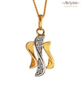 Avsar Gold & Diamond Triple Curve Pendant
