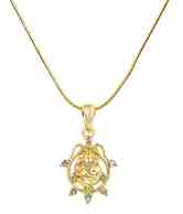 Adhira Artistically Designed Ganpati Crystal Chain Pendant