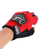 Knight Hood - Gloves Half - Red