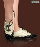 Catwalk Beige & Black Oxford Shoes