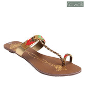 Catwalk Traditional Golden Bead Slippers