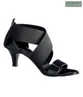 Catwalk Shiny Black Heel Sandals