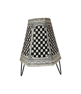 48craft Leather White & Black  Lamp Shade