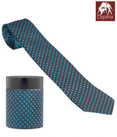 Espana Turquoise & Black Polka Dot Necktie