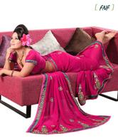 Fnf Graceful Pink Georgette Sarees