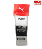 Puma Men's Sport 3 Pair Socks Set  (White/Black/Grey)