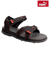 Puma Techno Ind Black & Red Floater Sandals