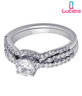 Lucera Lovely CZ Studded Silver Ring