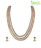 Jpearls 3 String Pink Pearl Set