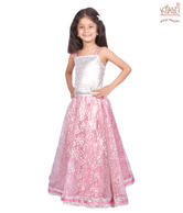 Kilkari Silver & Pink Foil Printed Lehanga Choli