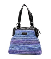 Lavie Blue & Black Quilted Tote Bag