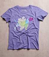 No Ordinary Wear Psychedelic Dog  Purple  Women's T-Shirt