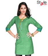 Style by Prafful Magnificent Green Cotton Kurti